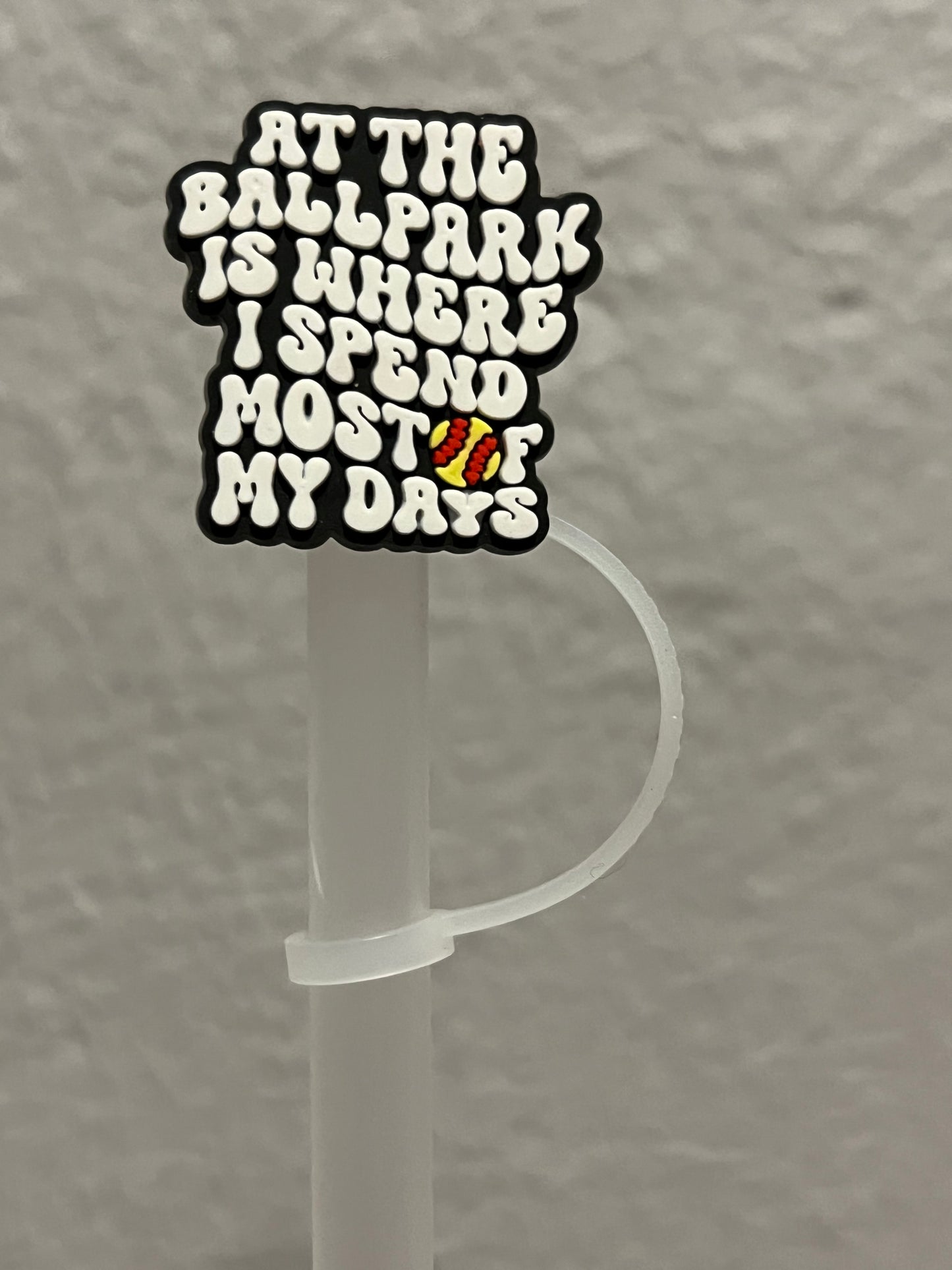 10mm Straw Topper- At the Ballpark: Softball