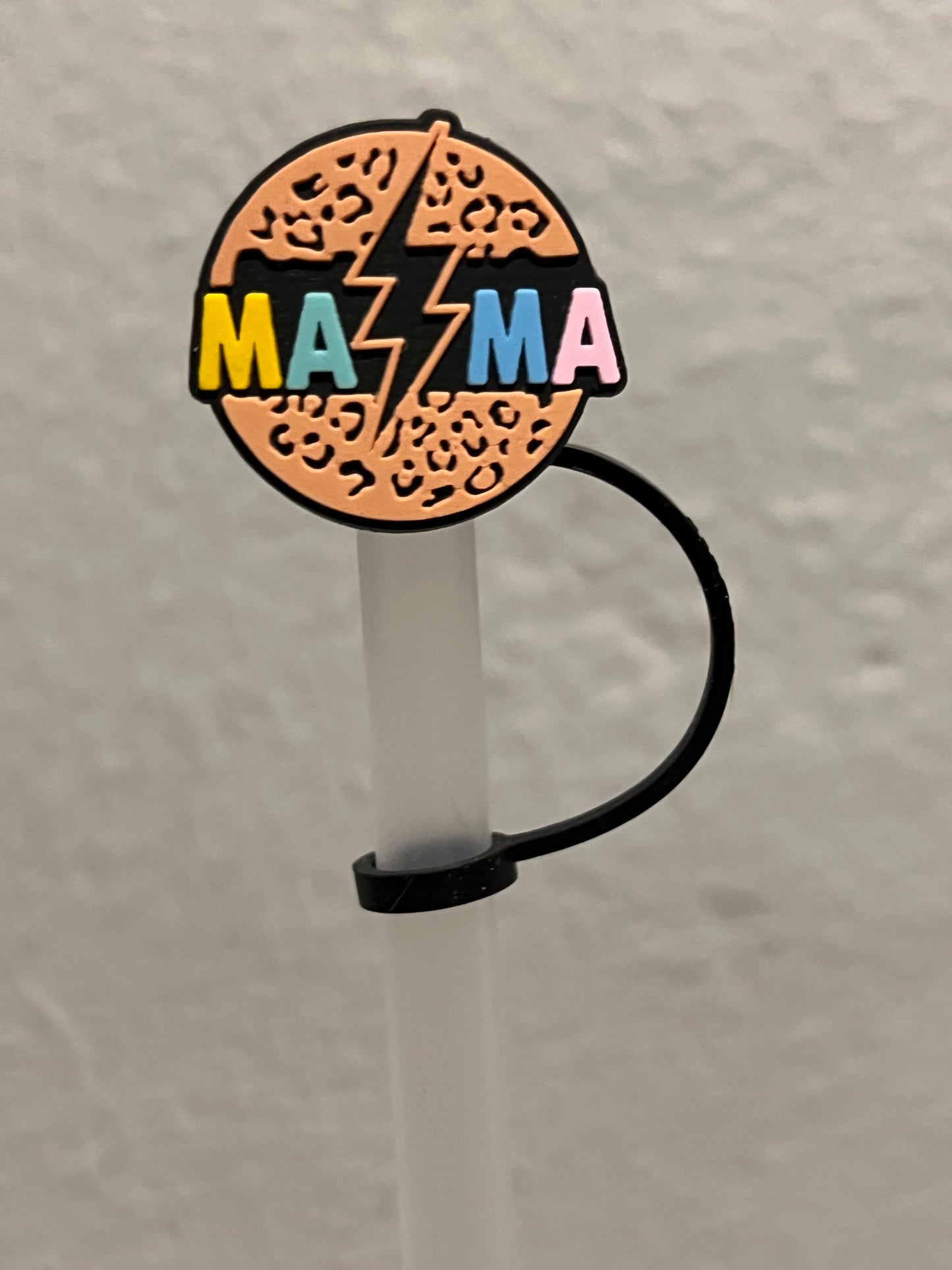 10mm Straw Topper- Leopard Print Mama