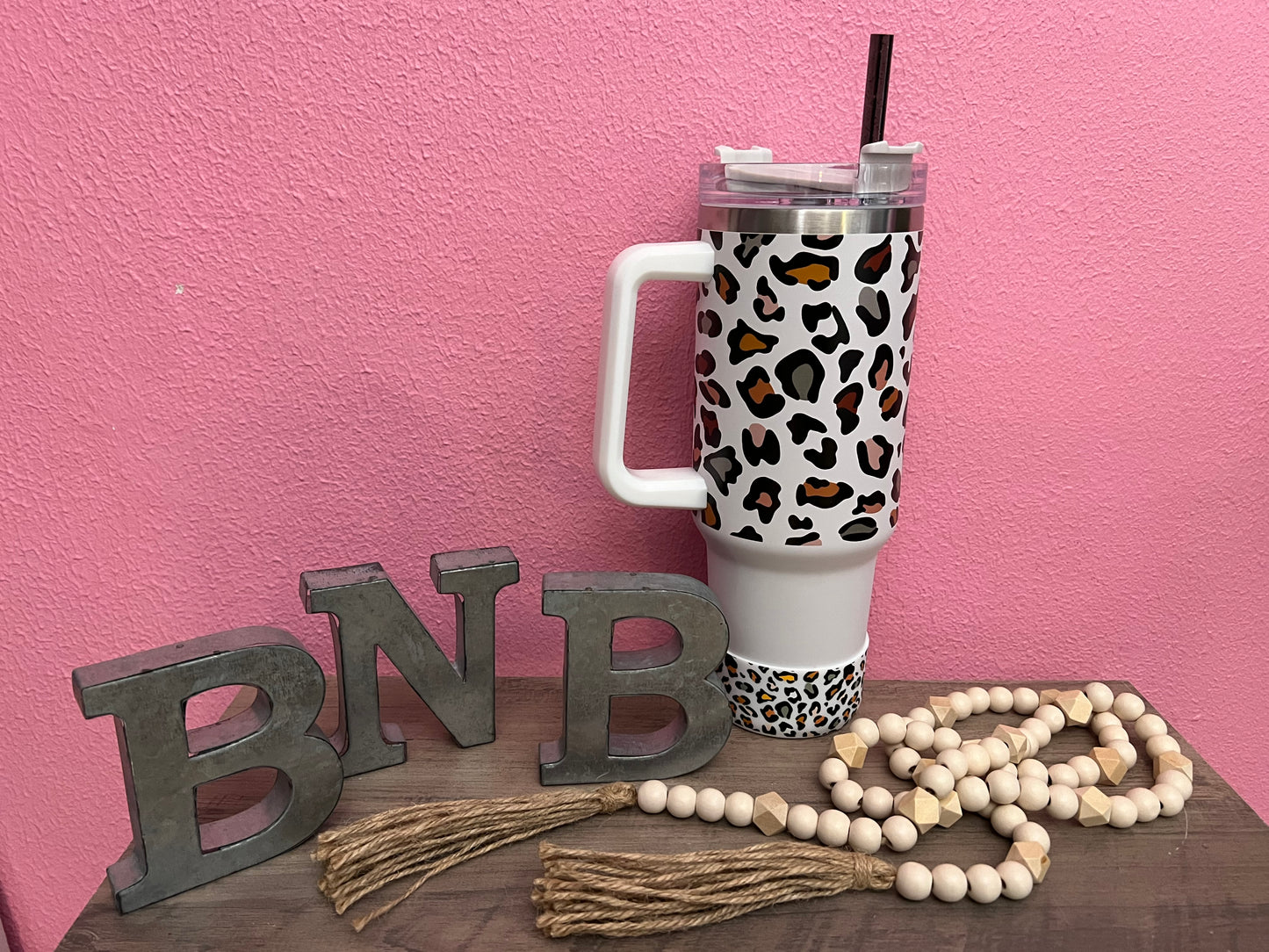 Neutral Leopard Tumbler Boot