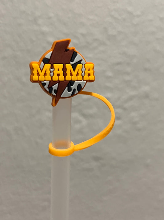 10mm Straw Topper- Cow Print Mama