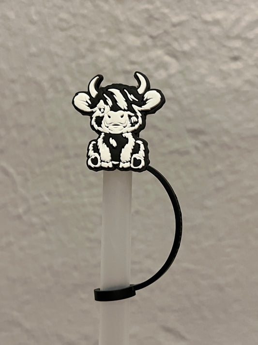 10mm Straw Topper- Highland Cow